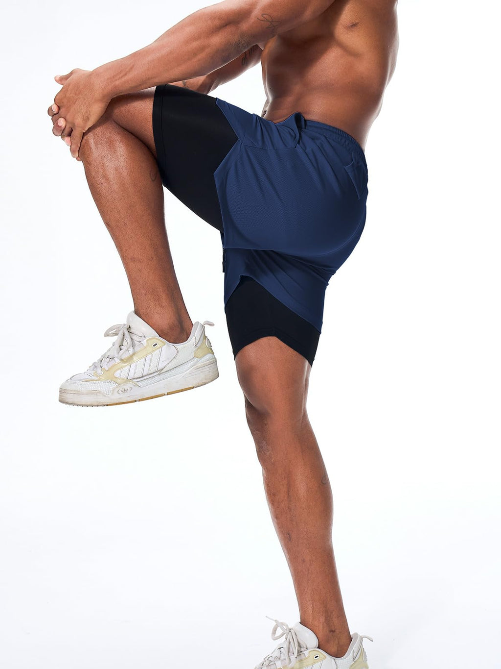 3 Pack Mens Athletic Gym Shorts Quick Dry Workout Lightweight Shorts 2 in 1 Running Shorts for Men with Pockets