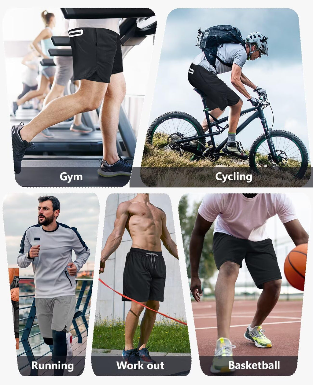 OCYMA 3 Pack Men's 2 In1 Gym Shorts Men with Pockets 7 inch Workout Shorts Men Running Shorts with Liner&Towel Loop